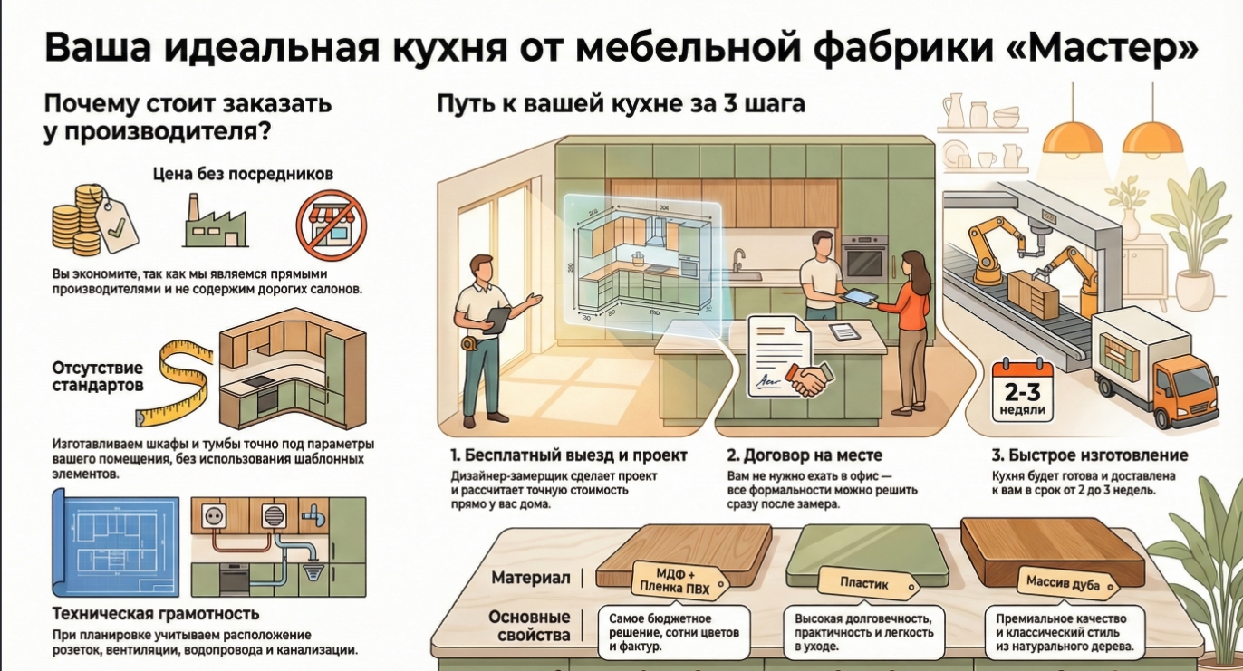 Почему кухня на заказ — разумное решение для курских квартир