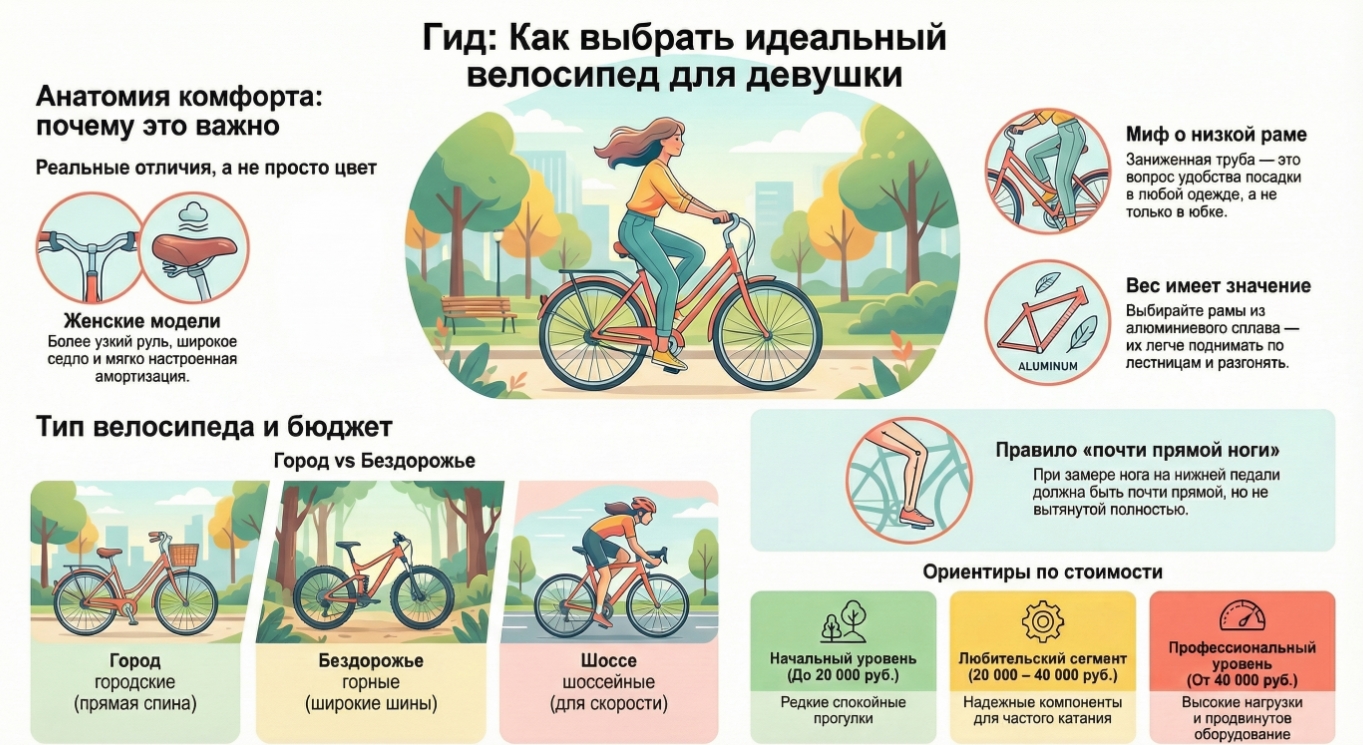 Каким должен быть велосипед для девушки
