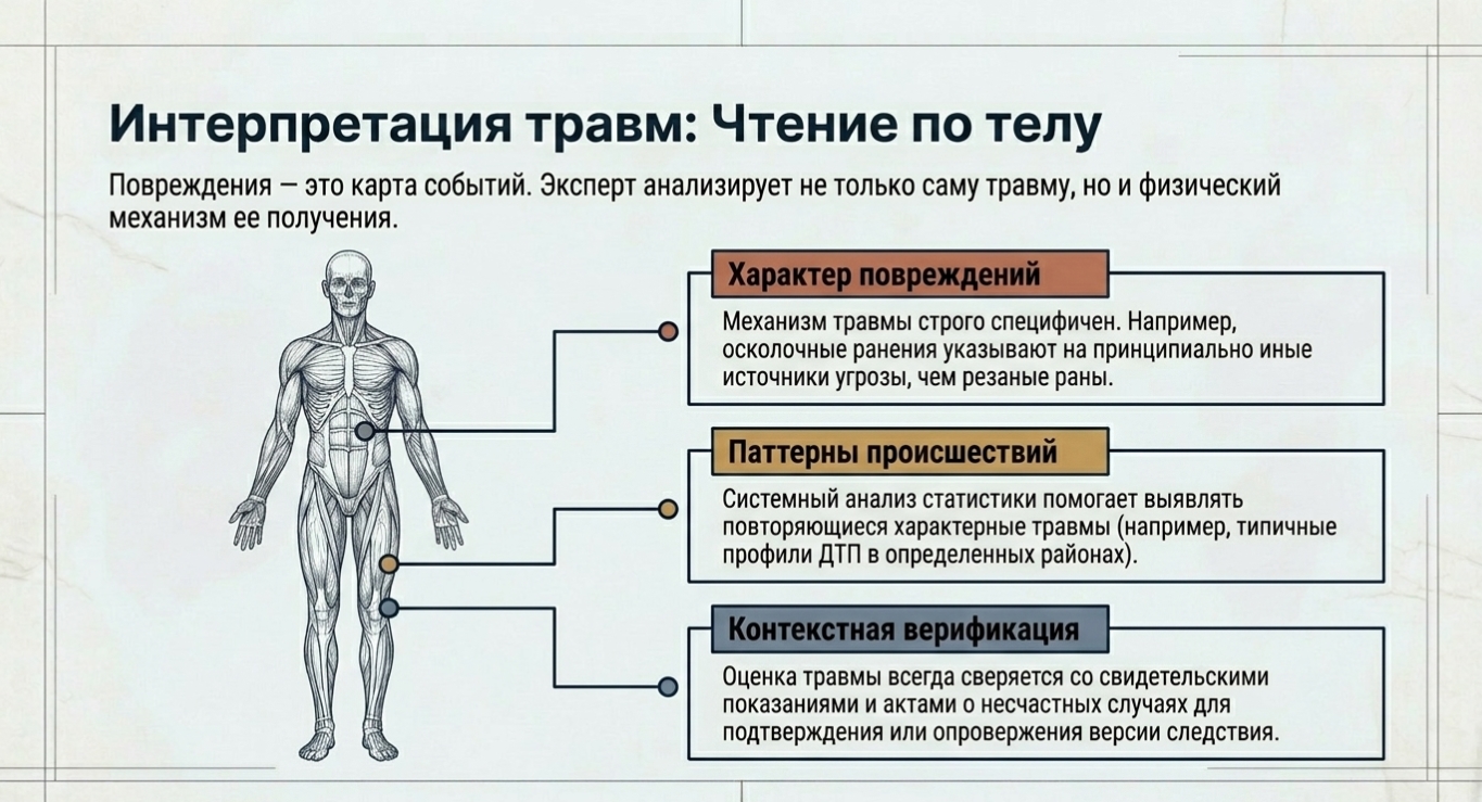 Выявление и интерпретация травм: как судмедэксперт определяет причины